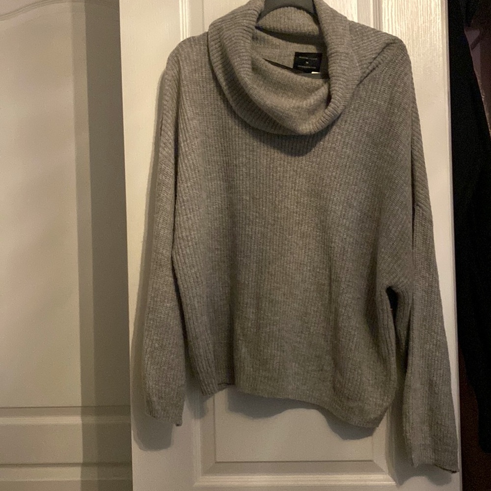 NWT Anthropologie Pilcro Cowl Neck Turtleneck Tunic Sweater In Gray. NWT